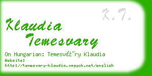 klaudia temesvary business card
